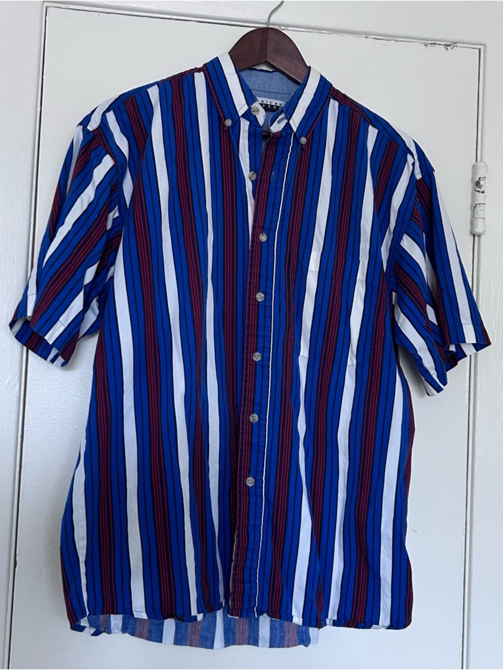 American Weekend Striped Button Up Top